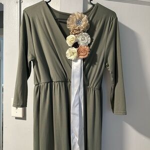 Maturity Dress with flower belt